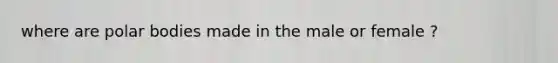 where are polar bodies made in the male or female ?