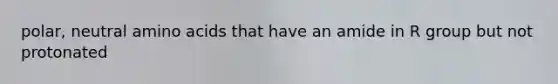 polar, neutral amino acids that have an amide in R group but not protonated