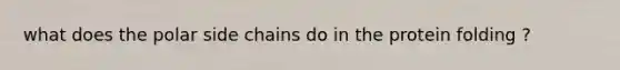what does the polar side chains do in the protein folding ?