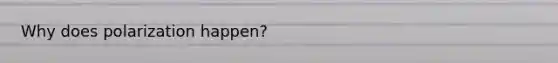 Why does polarization happen?