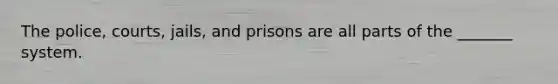 The police, courts, jails, and prisons are all parts of the _______ system.