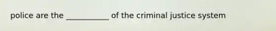 police are the ___________ of the criminal justice system