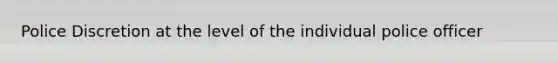 Police Discretion at the level of the individual police officer