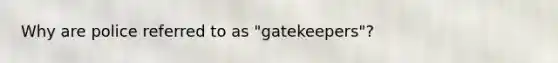 Why are police referred to as "gatekeepers"?