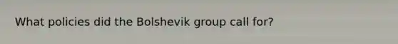 What policies did the Bolshevik group call for?