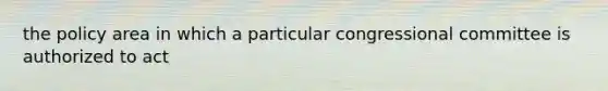 the policy area in which a particular congressional committee is authorized to act