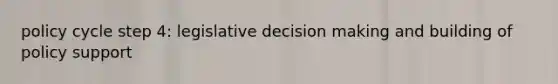 policy cycle step 4: legislative decision making and building of policy support