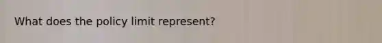 What does the policy limit represent?