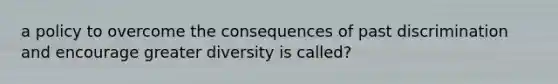 a policy to overcome the consequences of past discrimination and encourage greater diversity is called?