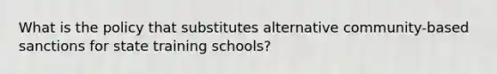 What is the policy that substitutes alternative community-based sanctions for state training schools?