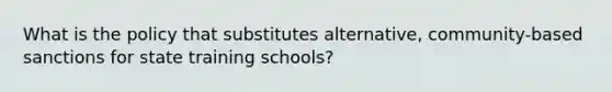 What is the policy that substitutes alternative, community-based sanctions for state training schools?