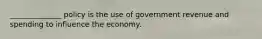 ______________ policy is the use of government revenue and spending to influence the economy.