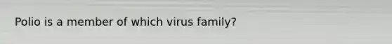 Polio is a member of which virus family?