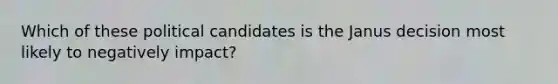 Which of these political candidates is the Janus decision most likely to negatively impact?