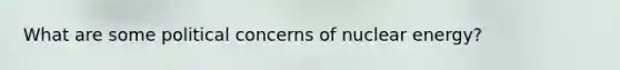 What are some political concerns of nuclear energy?