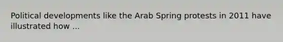 Political developments like the Arab Spring protests in 2011 have illustrated how ...