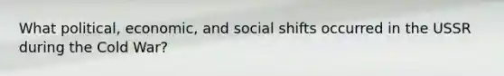 What political, economic, and social shifts occurred in the USSR during the Cold War?