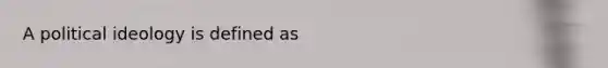 A <a href='https://www.questionai.com/knowledge/kFKhV6szLO-political-ideology' class='anchor-knowledge'>political ideology</a> is defined as
