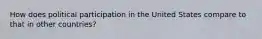 How does political participation in the United States compare to that in other countries?