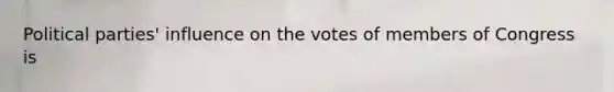 Political parties' influence on the votes of members of Congress is