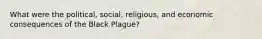 What were the political, social, religious, and economic consequences of the Black Plague?