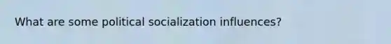 What are some political socialization influences?