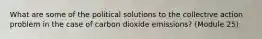 What are some of the political solutions to the collective action problem in the case of carbon dioxide emissions? (Module 25)