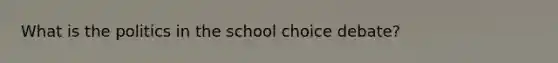 What is the politics in the school choice debate?