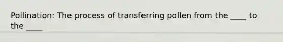 Pollination: The process of transferring pollen from the ____ to the ____