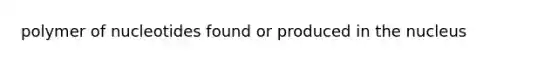 polymer of nucleotides found or produced in the nucleus