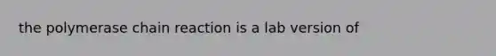 the polymerase chain reaction is a lab version of