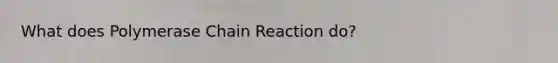 What does Polymerase Chain Reaction do?