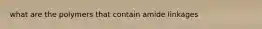 what are the polymers that contain amide linkages