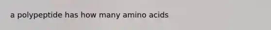 a polypeptide has how many amino acids