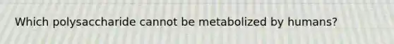 Which polysaccharide cannot be metabolized by humans?