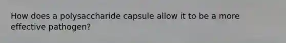 How does a polysaccharide capsule allow it to be a more effective pathogen?