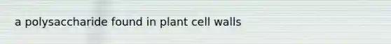 a polysaccharide found in plant cell walls