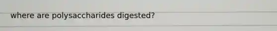 where are polysaccharides digested?