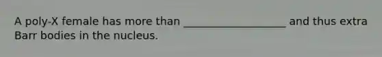 A poly-X female has more than ___________________ and thus extra Barr bodies in the nucleus.