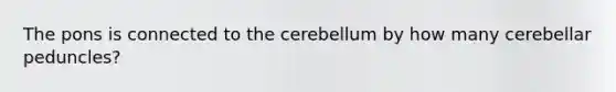 The pons is connected to the cerebellum by how many cerebellar peduncles?