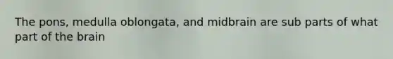 The pons, medulla oblongata, and midbrain are sub parts of what part of the brain