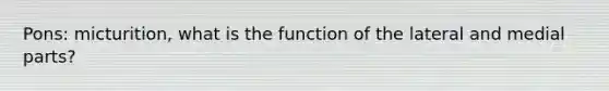 Pons: micturition, what is the function of the lateral and medial parts?