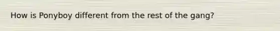How is Ponyboy different from the rest of the gang?