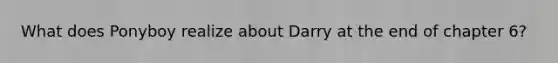 What does Ponyboy realize about Darry at the end of chapter 6?