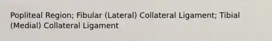 Popliteal Region; Fibular (Lateral) Collateral Ligament; Tibial (Medial) Collateral Ligament