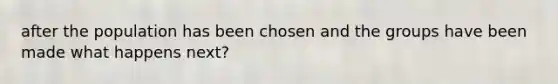 after the population has been chosen and the groups have been made what happens next?