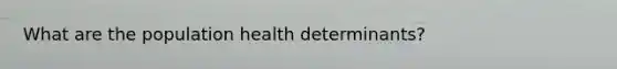 What are the population health determinants?