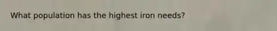 What population has the highest iron needs?