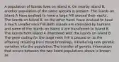 A population of lizards lives on Island A. On nearby Island B, another population of the same species is present. The lizards on Island A have evolved to have a large frill around their necks. The lizards on Island B, on the other hand, have evolved to have a much smaller neck frill.Both islands are colonized by humans and some of the lizards on Island A are transferred to Island B. The lizards from Island A interbreed with the lizards on Island B. The gene coding for the large neck frill is passed on to the offspring resulting from these breedings, introducing new genetic variation into the population.The transfer of genetic information that occurs between the two lizard populations above is known as