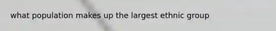 what population makes up the largest ethnic group